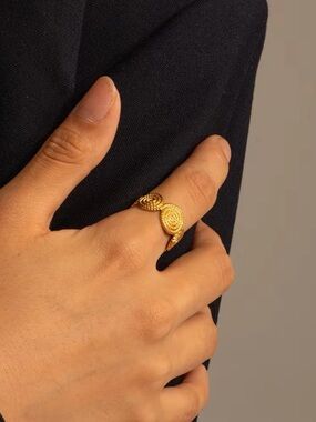 18K Gold Plated Adjustable Spiral Ring